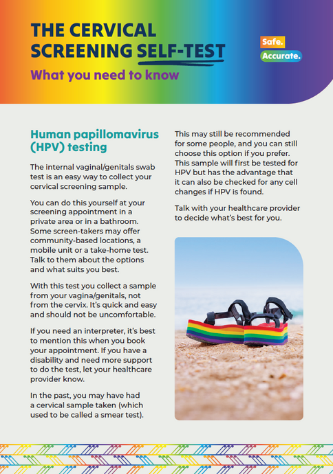 Cervical screening self-test: what you need to know English - Rainbow - HE1195