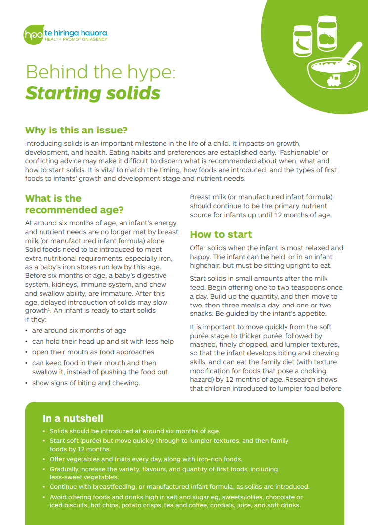 Behind the hype Starting solids NPA277 HealthEd