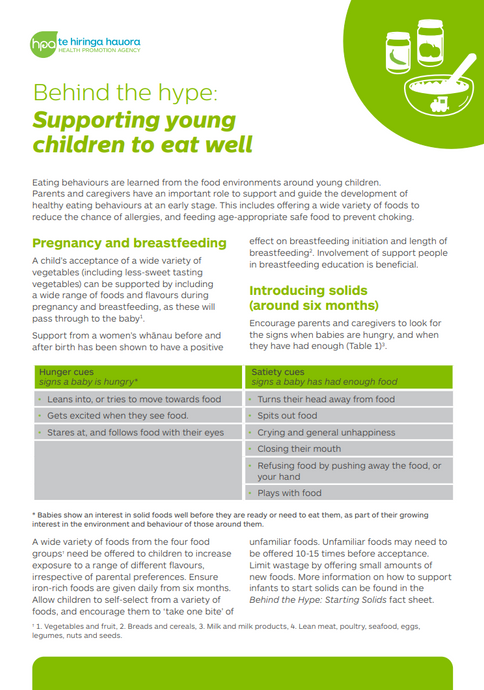 Behind the hype: Supporting young children to eat well - NPA278