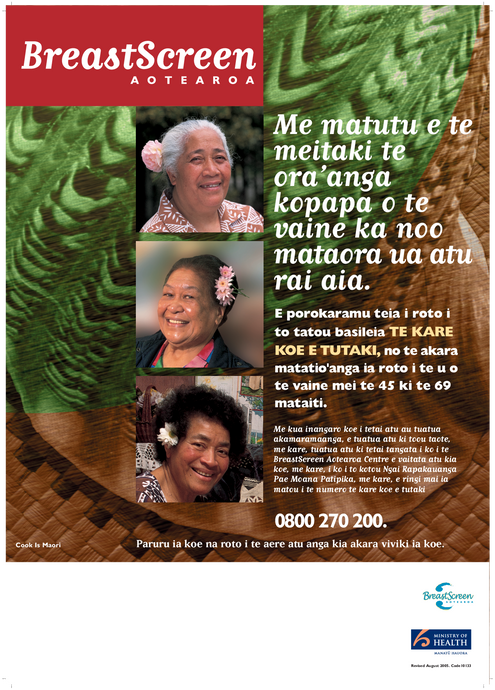 BreastScreen Aotearoa – Cook Islands Māori version