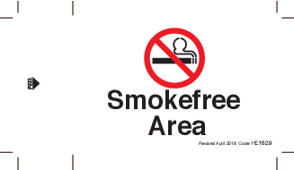 Smokefree Area - Small sticker - HE1629