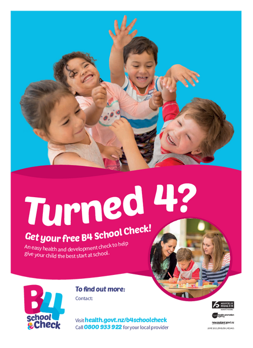 B4 School Check Promotional A4 Poster non-Auckland region - English version - HE2465
