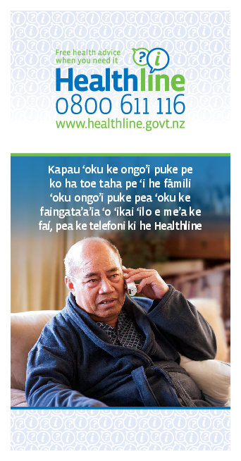Healthline flyer - Tongan version
