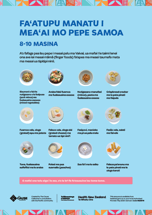 Fa‘atupu manatu i mea‘ai mo pepe Samoa 8-10 masina Food ideas for Pacific babies Samoan HE2676