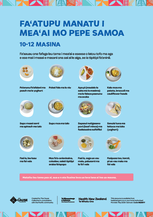 Fa‘atupu manatu i mea‘ai mo pepe Samoa 10-12 masina Food ideas for Pacific babies Samoan HE2677