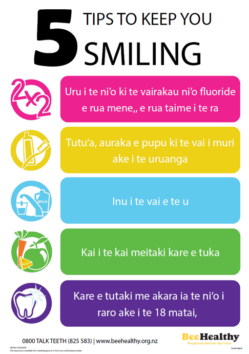 5 Tips to Keep you Smiling - Cook Island - HE1002