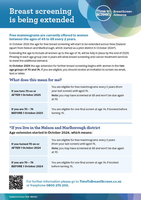 Breast screening is being extended - HE10137