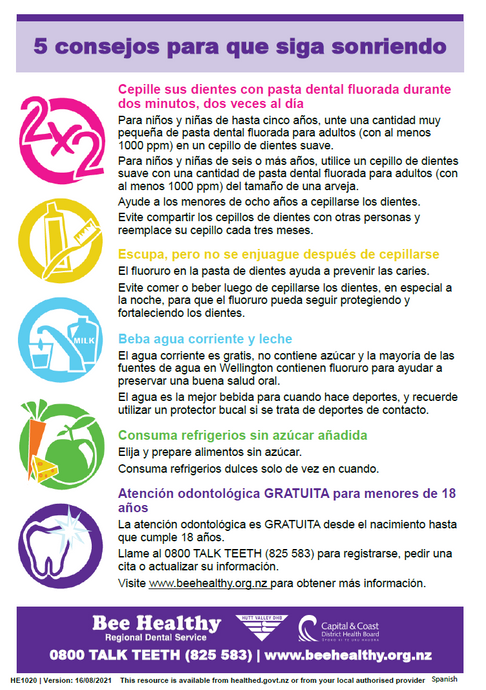 5 Tips to Keep Kids Smiling - Spanish - HE1020