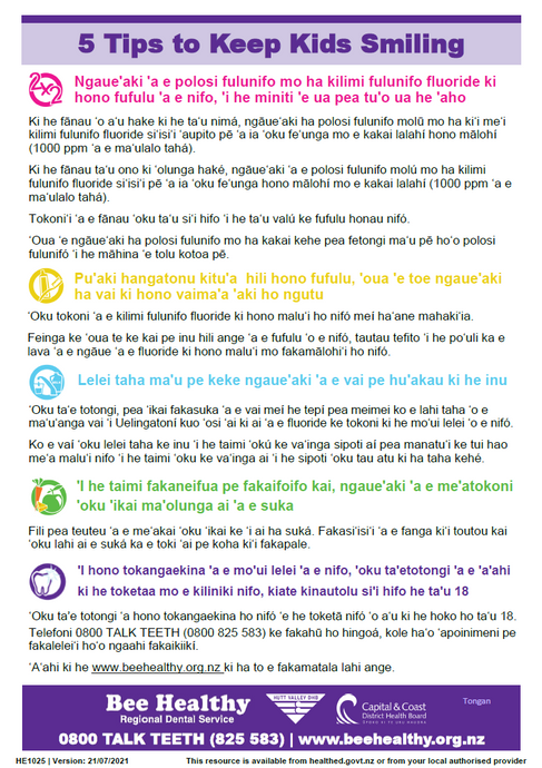 5 Tips to Keep Kids Smiling - Tongan - HE1025