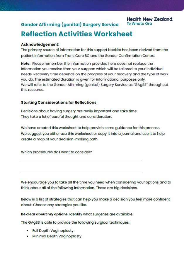 Reflection activities worksheet - HE1286 – HealthEd
