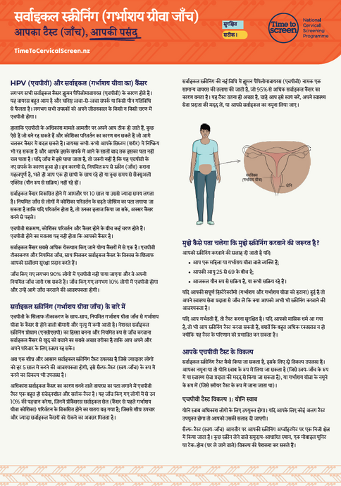 Cervical screening: your test, your choice Hindi HE1335