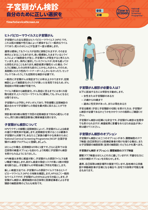 Cervical screening: your test, your choice Japanese HE1337