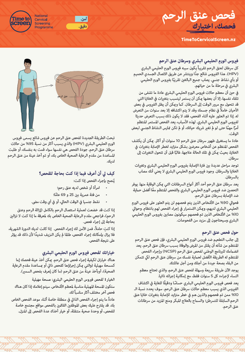 Cervical screening: your test, your choice Arabic HE1338