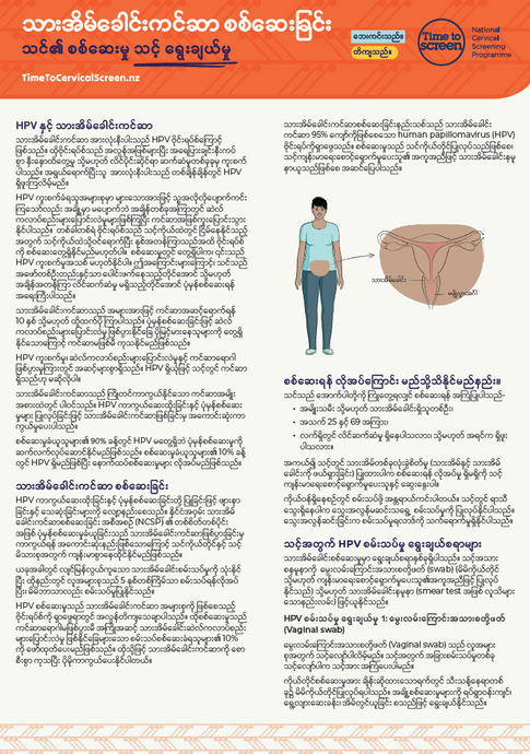 Cervical screening: your test, your choice Burmese HE1339