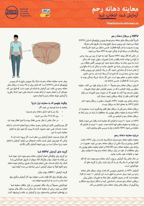 Cervical screening: your test, your choice Farsi/Persian HE1341