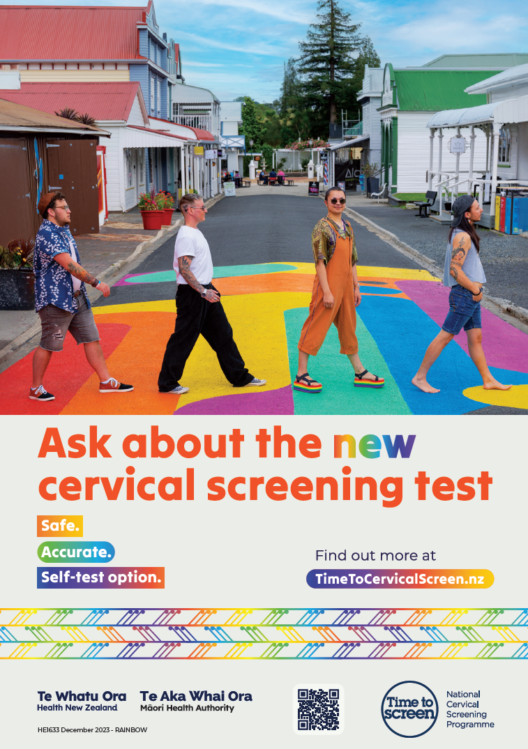 Ask about the new cervical screening test English A3 portrait poster f ...