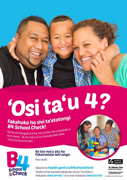 B4 School Check Promotional A4 Poster all regions - Tongan version - HE2468