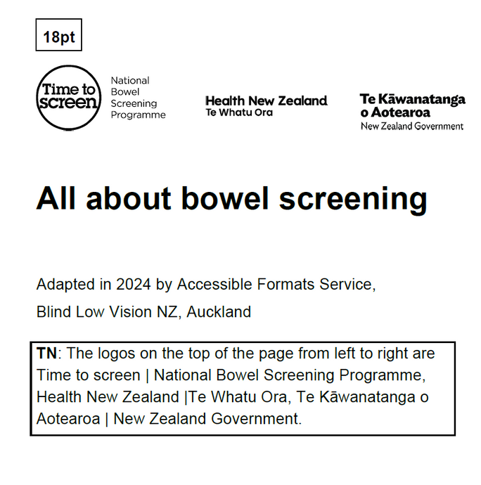 All about bowel screening - English Large Print - HE2772