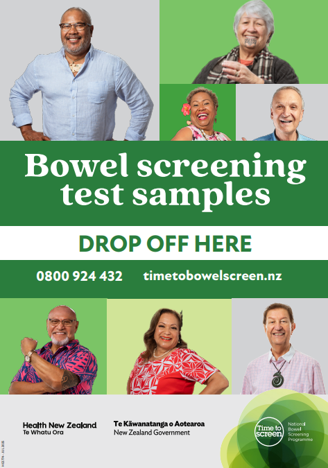 Bowel screening test samples - drop off here - HE2774