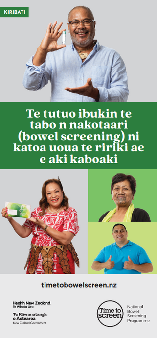 Free bowel screening every two years 58 to 74 years – Te taetae ni Kiribati (Kiribati) - HE2777