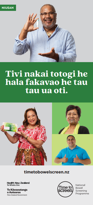 Free bowel screening every two years 58 to 74 years – Vagahau Niue (Niuean) - HE2778