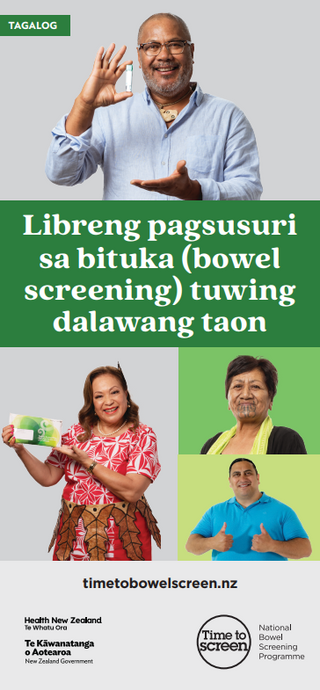 Free bowel screening every two years 58 to 74 years – Tagalog – HE2789