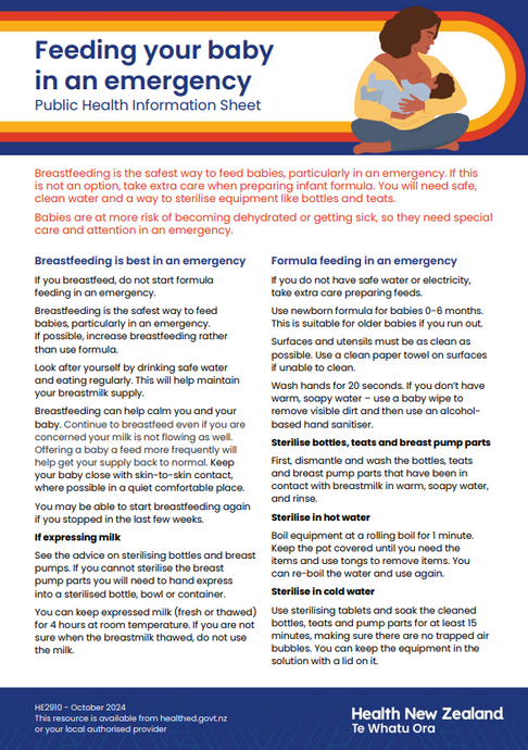 Feeding your baby in an emergency - HE2910