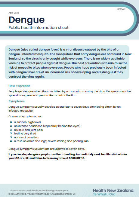 Dengue public health information sheet - English - HE3048