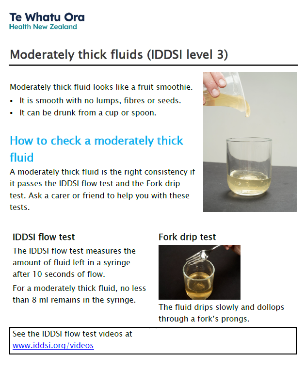 Moderately thick fluids (IDDSI level 3) - HE4002 – HealthEd