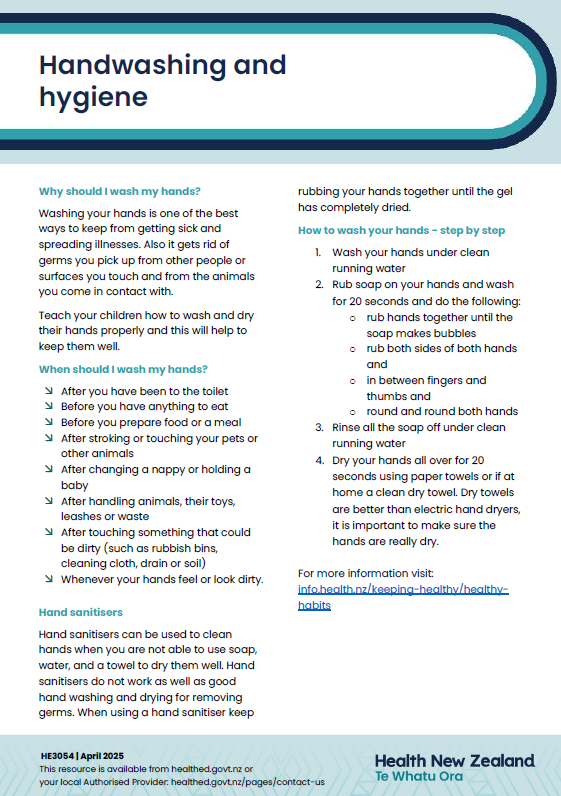 Handwashing and hygiene - English HE3054 – HealthEd