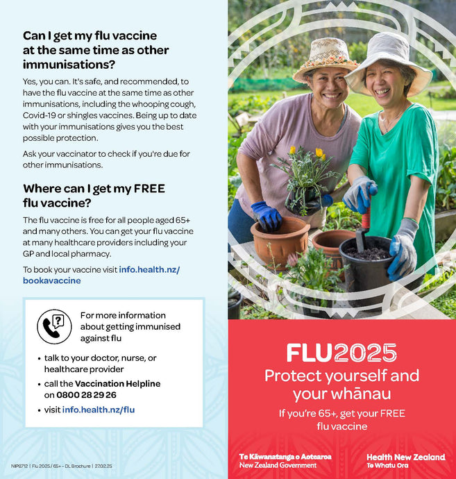 Flu 2025 - NIP8712 65+ protect yourself and your whānau - DL flyer