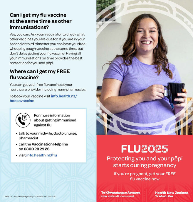 Flu 2025 - NIP8714 Protecting your pēpi from flu starts during pregnancy - DL flyer