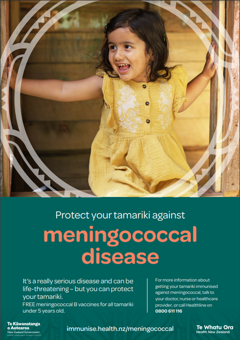 Protect your tamariki against meningococcal disease poster - NIP8756