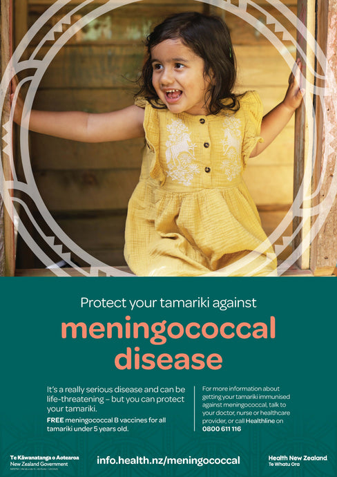 Protect your tamariki against meningococcal disease poster - NIP8756