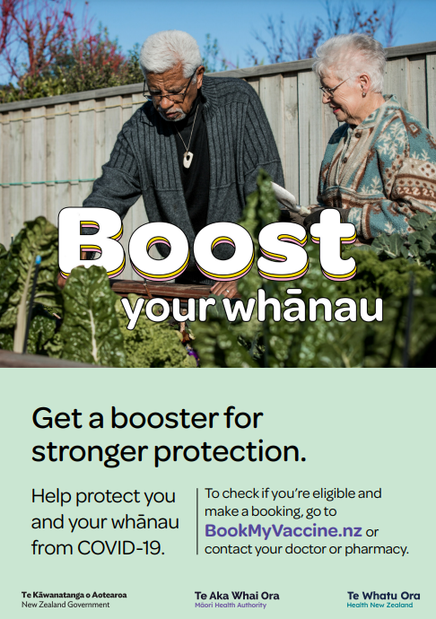 COVID-19 Boost your whānau poster - NIP8804