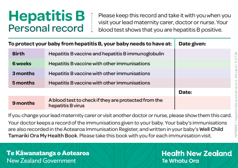 NIP8865 Hepatitis B Personal record