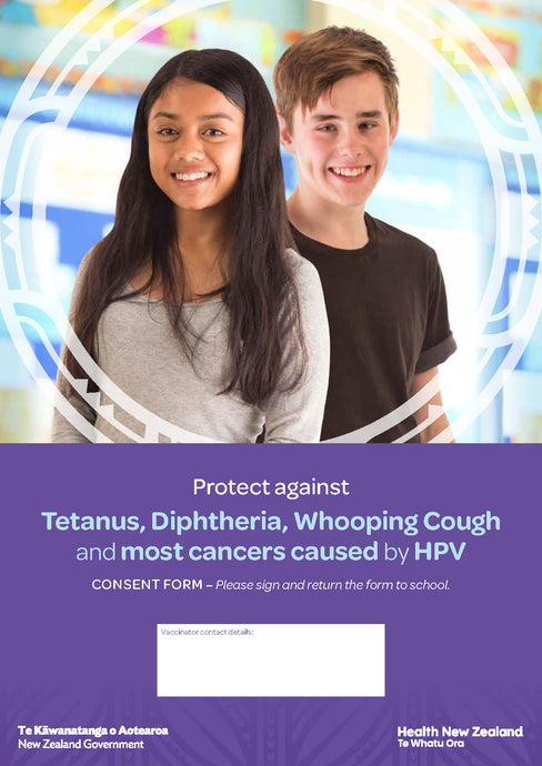 Protect against tetanus, diphtheria, whooping cough and most cancers caused by HPV - consent form - NIP8899