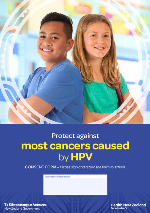 Protect against most cancers caused by HPV - consent form - NIP8900