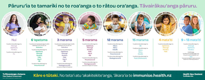 Protect tamariki for life. Immunise. NIP8966 - Cook Islands Māori version