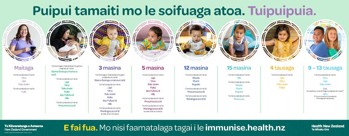 Protect tamariki for life. Immunise. NIP8968 - Samoan version