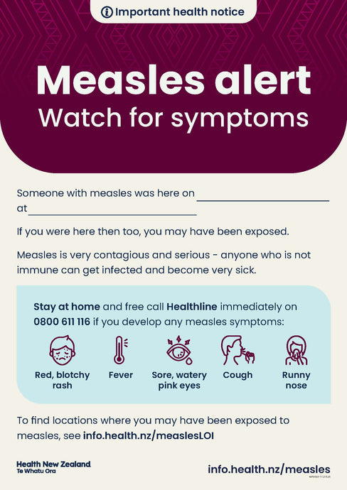Measles alert - Watch for symptoms - NIP9063-1