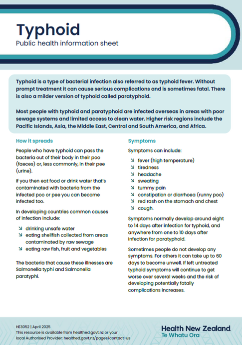 Typhoid factsheet - English HE3052