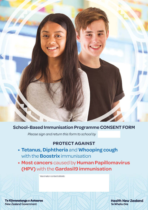 Protect against tetanus, diphtheria, whooping cough and most cancers caused by HPV - consent form - NIP8899