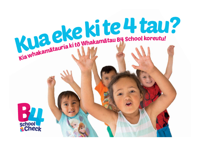 B4 School Check Promotional Card Auckland region - te reo Māori version - HE2456