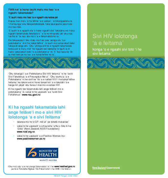 HIV Testing in Pregnancy: Part of Antenatal Blood Tests - Tongan version