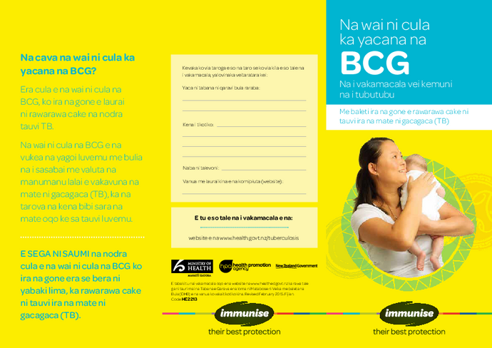 BCG Vaccine: Information for Parents – Fijian version
