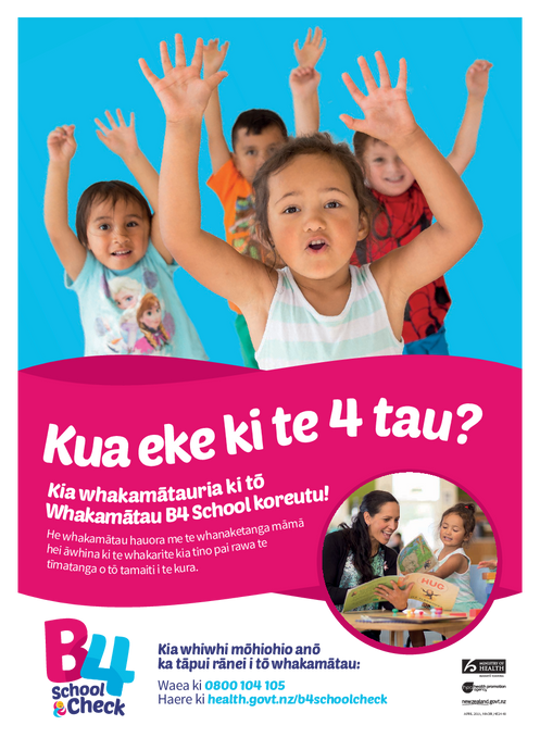B4 School Check Promotional Poster Auckland region - te reo Māori version - HE2448