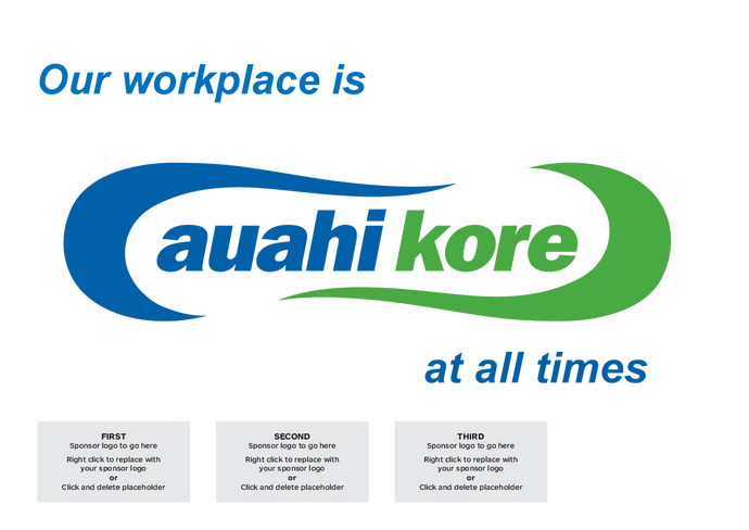 Auahi Kore Workplace Signage Template - HE2509