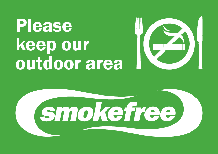 Smokefree Outdoor Dining Sign – A4 Green – HealthEd
